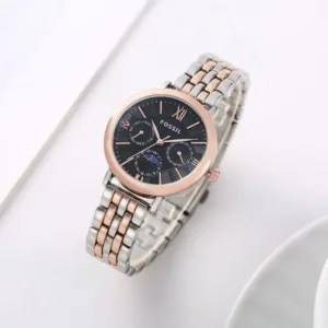 Fossil Watch Jacqueline Sun Moon Two-Tone-Copper-Black For Women (FT42)