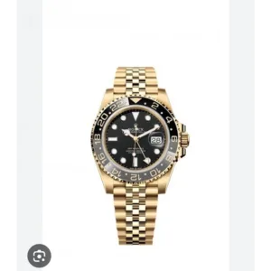 Rolex Watch GMT-Master Gold Black For Men (SS109)