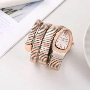 Bvlgari Watch Two-Tone Pink Dial For Women (BOT408)