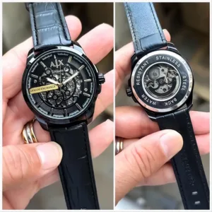 Armani Watch Auto Black Leather For Men (SW1289)