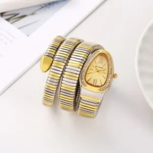 Bvlgari Watch Serpenti Tubogas Gold Diamond Two Tune Gold Dial For Women (SUP1085)