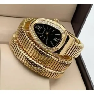 Bvlgari Watch Serpenti Tubogas Gold Black Dial For Women (SUP1086)