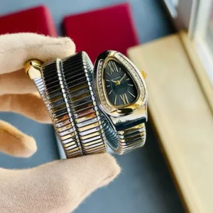 Bvlgari Watch Diamond Black Dial For Women (SUP1089)