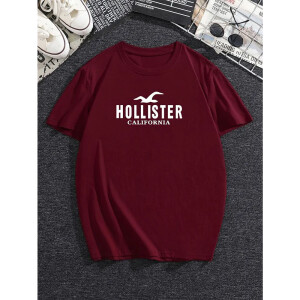 Premium Hollister T-shirt Maroon For Men (WA146)
