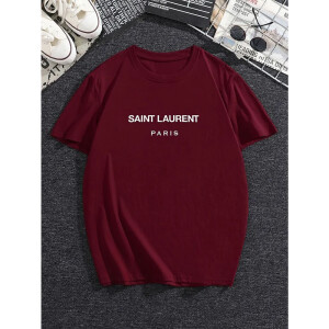 Premium Saint Laurent T-shirt Maroon For Men (WA155)