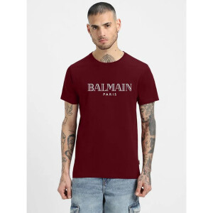 Premium Balmain T-shirt Maroon For Men (WA179)