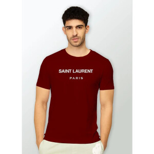 Premium Saint Laurent T-shirt Maroon For Men (WA201)