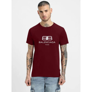 Premium Balenciaga T-shirt Maroon For Men (WA216)