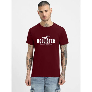 Premium Hollister T-shirt Maroon For Men (WA217)