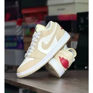 Nike Air Jordan 1 Low SE Sail Rattan University Red Shoes For Men (BOT87)