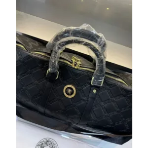 Versace Couture Black Monogram Travel Duffel Bag (BSF293)