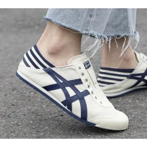 Onituska Tiger Mexico 66 Slip On Blue Stripes For Women (BSF381)