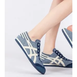 Onituska Tiger Mexico 66 Slip On Blue Stripes For Women (BSF382)