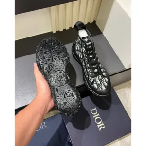 Dior B28 Black Monogram Shoes For Men (SZ18)
