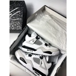 Air Jordan Retro 4 Military Black Shoes For Men (SZ26)