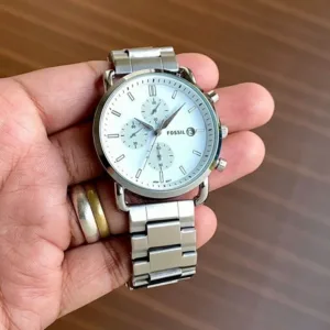 Fossil Watch commuter Silver White For Men (BSF349)