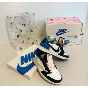 Travis Scott X Fragment X Air Jordan 1 Low Shoes For Men (LAB136)