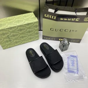 Gucci Slide Gg Platform Black For Women (LAB376)