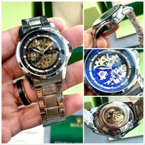 Rolex Watch Automatic Silver Black For Men (BSF518)