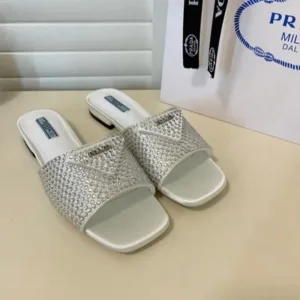 Prada Crystal Diamond Rhinestone Slides For Woman (LAB483)