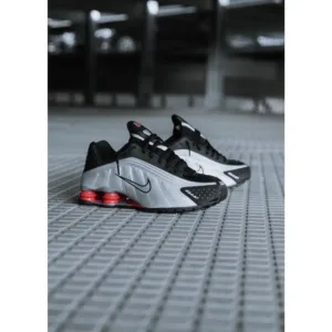 Nike Shox R4 Black Metallic Silver Shoes For Men (BSF631)