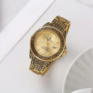 Rolex Watch Oyster Vintage Gold-Gold For Men (FIT513)