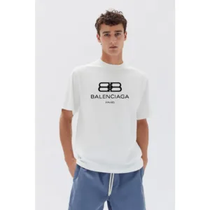 Premium Cotton Balenciaga T-shirt White For Men (WA224)