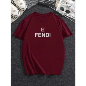 Premium Cotton Fendi T-shirt Maroon For Men (WA287)