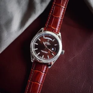 Rolex Watch Day Date Lather For Men (FIT889)