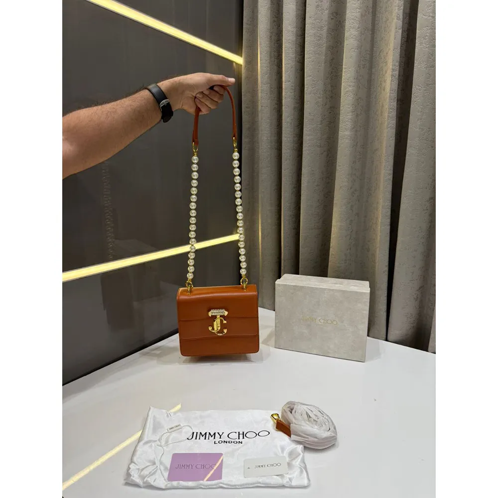 Jimmy Choo Shoulder Bag Brown For Women (LAB566)