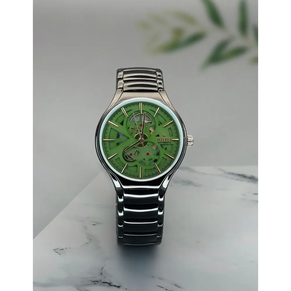 Stylish Rado Watch True Round 40 Black Green For Men (LAB766)