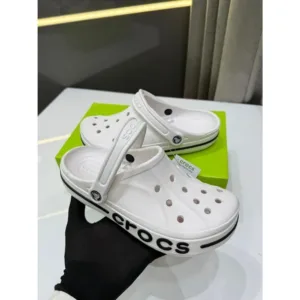 Crocs Bayaband Clogs White Black For Men (ETS333)