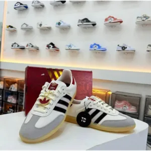 Premium Adidas Samba Cloud White Core Black Active Maroon Shoes For Men (BSF1019)