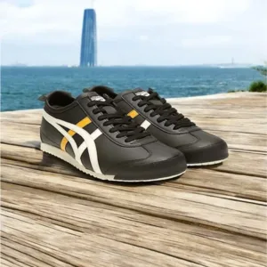 Premium Onitsuka Tiger Mexico 66 Black White Yellow Shoes For Men (BSF1023)