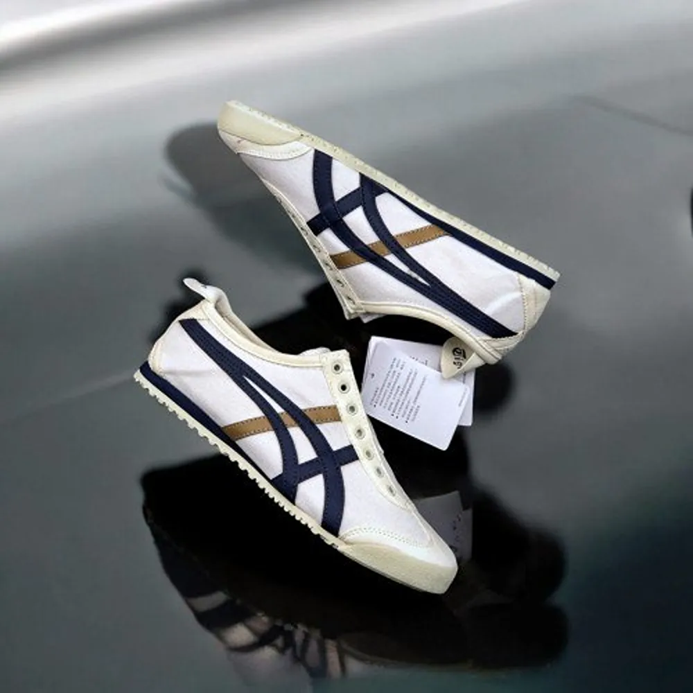 Premium Onitsuka Tiger Mexico 66 Slip On Beige Navy Shoes For Men (BSF1033)