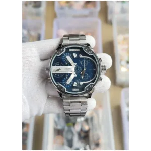 Diesel 3 Bar Watch Big Dady Silver-Blue For Men (SL781)