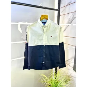 Trendy Tommy Hilfiger Oxford Shirt White Navy For Men (BOT1066)