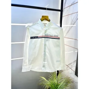 Trendy US Polo Oxford Shirt White For Men (BOT1068)