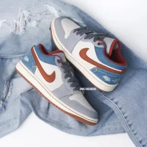 Trendy Nike Air Jordan Retro 1 Low Repaired Denim Shoes For Men (SL730)