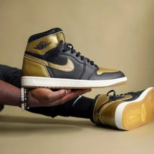 Premium Nike Air Jordan 1 Retro High Og Black Gold Shoes For Men (SL669)