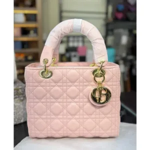Stylish Christian Dior Leather Handbag Matte Pink With Og Box & Dust Bag For Women (SZ797)