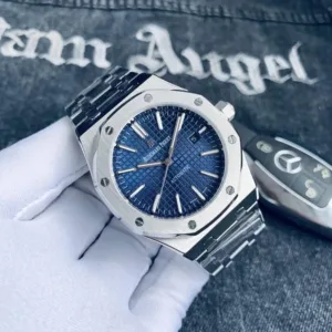Stylish Audemars Piguet Royal Oak Watch Silver Blue For Men (SG770)