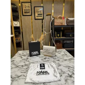 Premium Karl Lagerfeld Shoulder Bag Signature Glossy White For Women (SZ742)