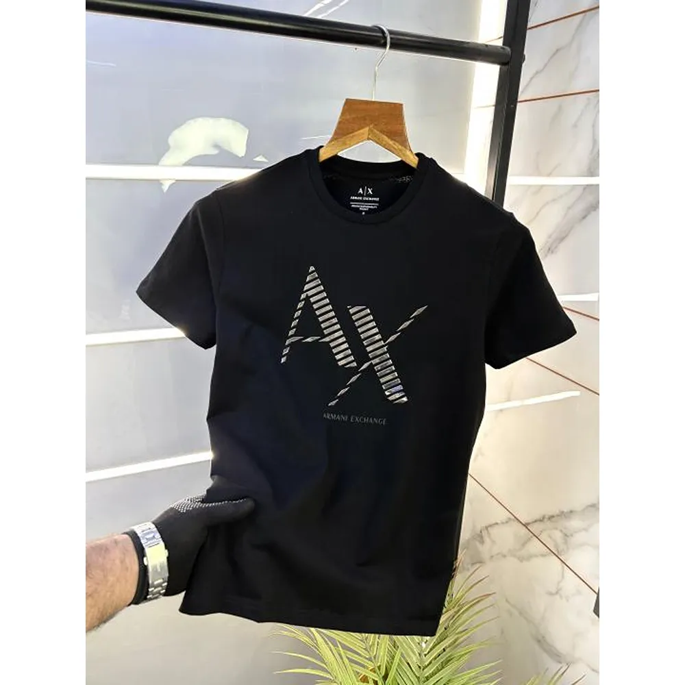 Stylish Armani Exchange T-Shirt Metal Black Round Neck For Men (BOT1167)
