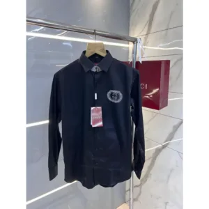 Trendy Gucci Diamond Stud Shirt Black For Men (BOT1040)