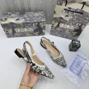 Christian Dior Jadior Flats Slingback With Og Box & Carry Bag For Women (LAB1147)