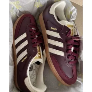 Adidas Samba Og Maroon Gold Shoes For Men (LAB1155)