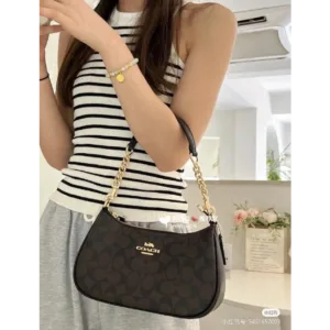 Coach Teri Shoulder Bag Coffee-Black With Original Packing For Women (BSF1033)