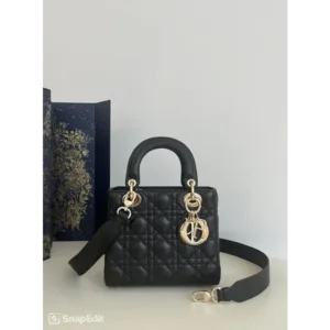 Christian Dior Handbag Lady Dior Leather Matte With OG Box & Dust Bag For Women (LAB1353)